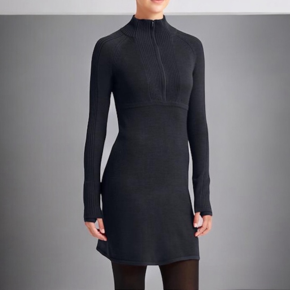 Athleta-MEDIUM-Olympia Wool Blend Knit Dress Thumb Holes